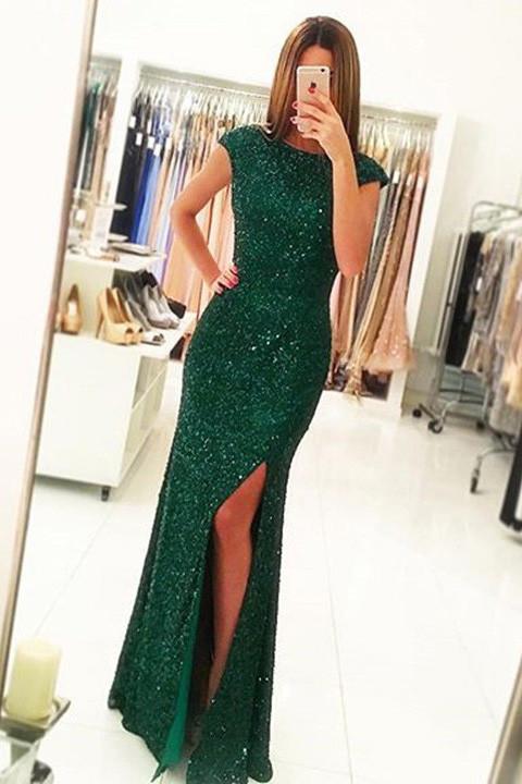 Luxurious Prom Dresses,Cap Sleeves Prom 