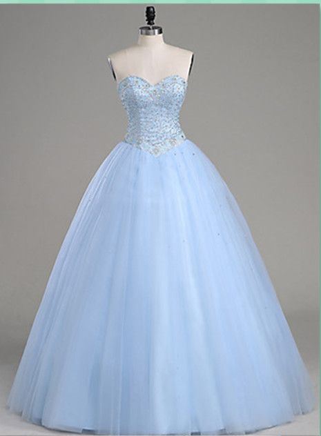 Modest Quinceanera Dress,sweetheart Ball Gown,bodice Prom Dress,fashion Prom Dress,light Blue Party Dress, A Line Evening Dress Ds139