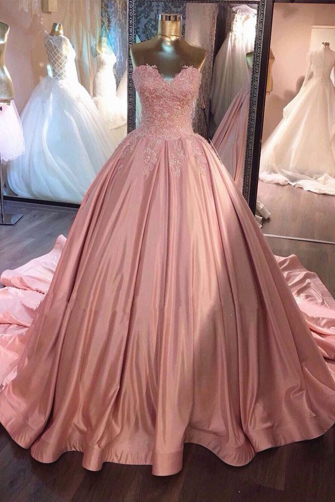 Pink Prom Dresses,Sweetheart Prom Gown,Long Prom Dresses,Ball Gown Prom Dress,sweet 16 dress DS522