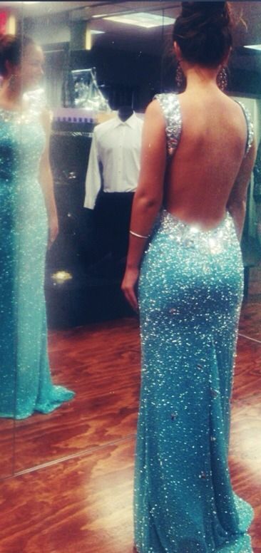 Shiny Blue Sequin Beadings Mermaid Backless Long Prom Dress Sexy Off The Shoulder Open Back Prom Dresses,Full Length Trumpet Evening Dress, Scoop Neckline Evening Prom Gown,Wedding Dress