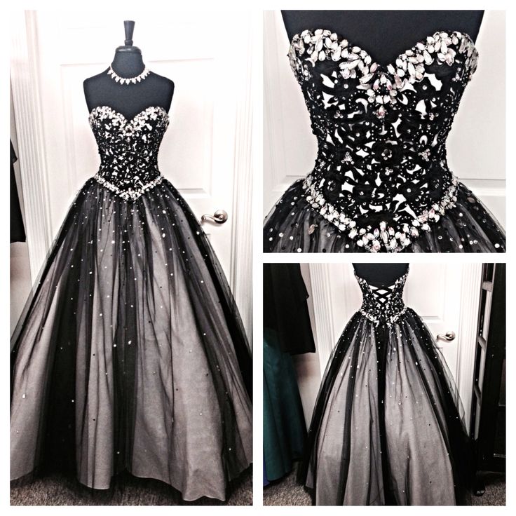 black and silver long gown
