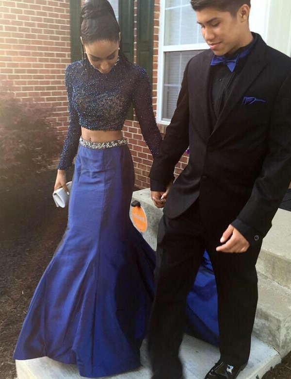 blue and black prom