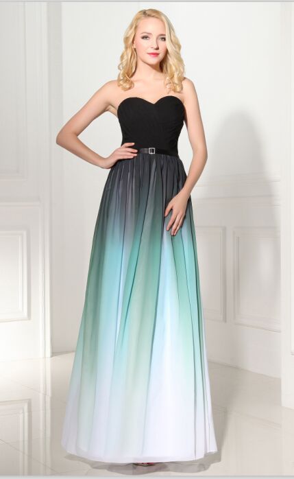 teal ombre bridesmaid dresses