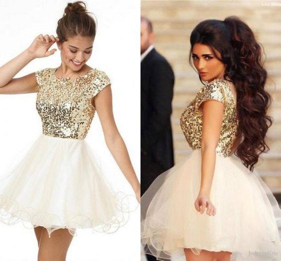 Short Dress Champagne Glitter