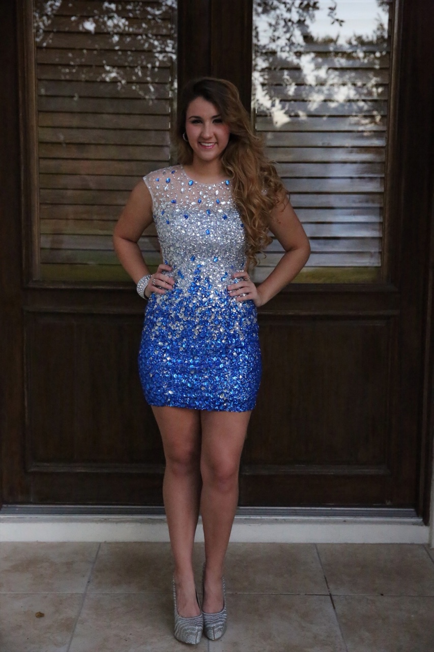 fitted sequin homecoming dress