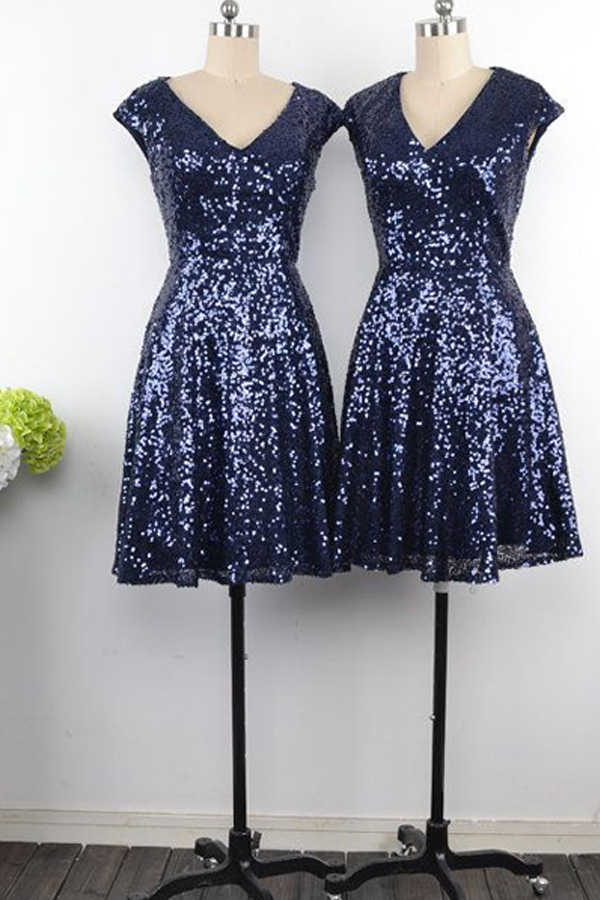 Dark Blue Sequin Dress Factory Sale, UP ...