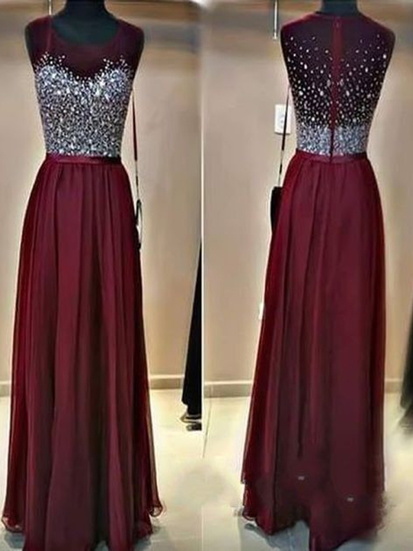 Burgundy Prom Dresses, Beading Prom Dress, Long Prom Dress, Red Evening Dress, Floor-length Prom Dress, 2017 Prom Dress,prom Dress