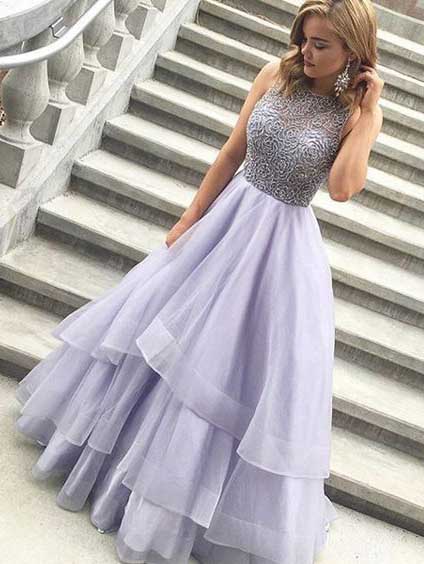 purple layered dress