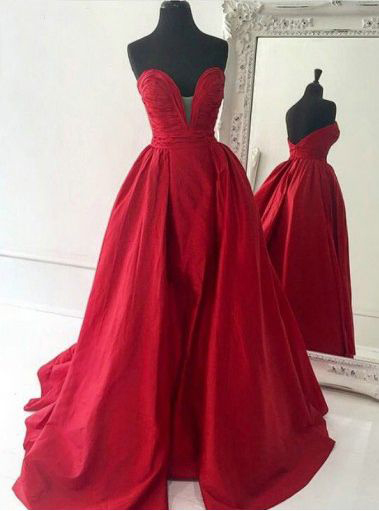 A-line Prom Dresses,sweetheart Prom Dresses,red Porm Dresses,satin Long Prom/ Dresses,red Evening Dress,ball Gown Prom Dresses,prom Dress