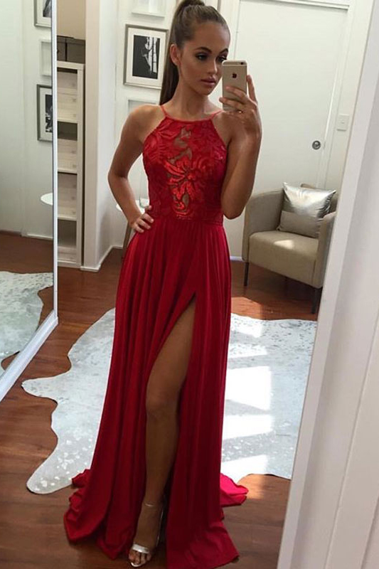 prom dress with split front