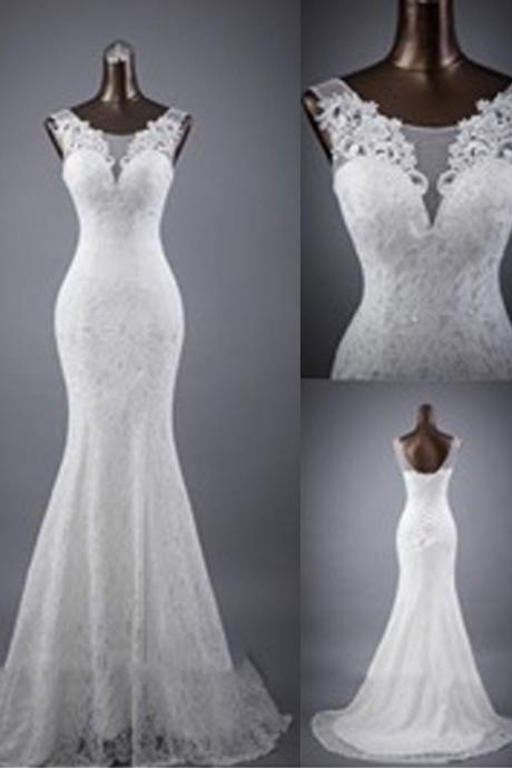 Elegant Wedding Dresses,sleeveless Wedding Dress, Mermaid Wedding Dresses,lace Up Wedding Dress,popular Wedding Dresses,lace Wedding