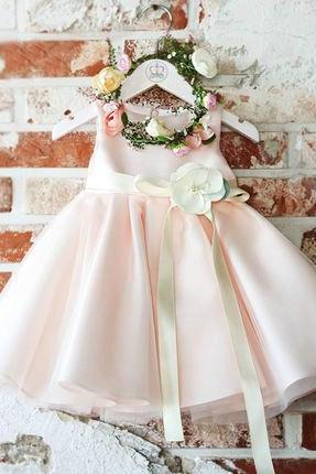 Flower Girl Dress, Pink flower girl dress, Light pink bridesmaid dress, Baby girl birthday outfit, Pink floral dress, Pale pink flower girl dress,Junior Bridesmaid Dresses