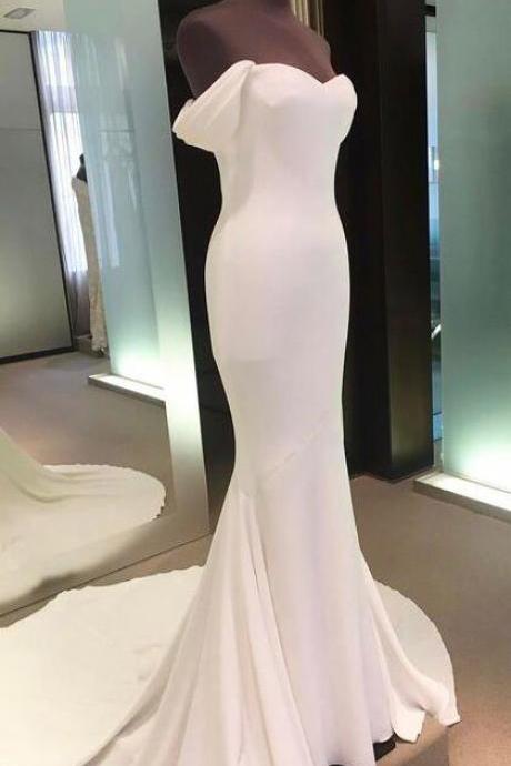 off shoulder prom dresses,backless prom gown,white prom dresses,cheap prom dress,mermaid prom dresses,long prom dress,spandex evening gowns