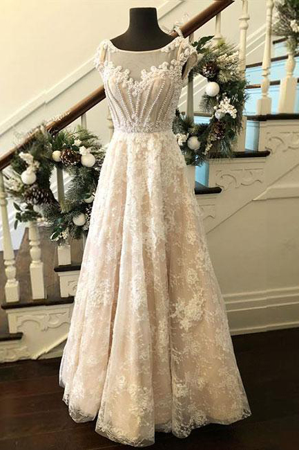 Custom made prom dresses,lace prom dress,long evening dress,a line prom gown DS109
