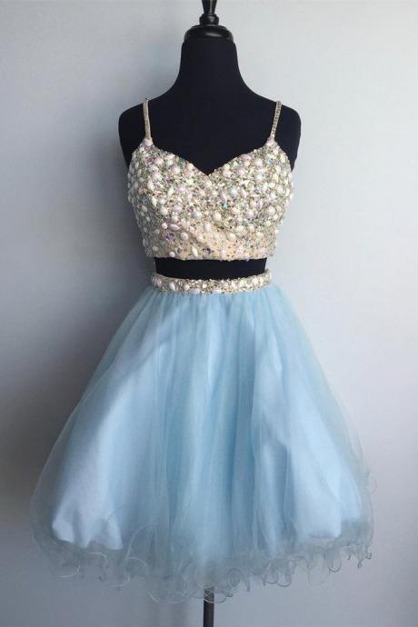 A-line Homecoming Dress,spaghetti Strap Homecoming Dresses,mini Homecoming Dress,tulle Short Homecoming Dresses Ds307