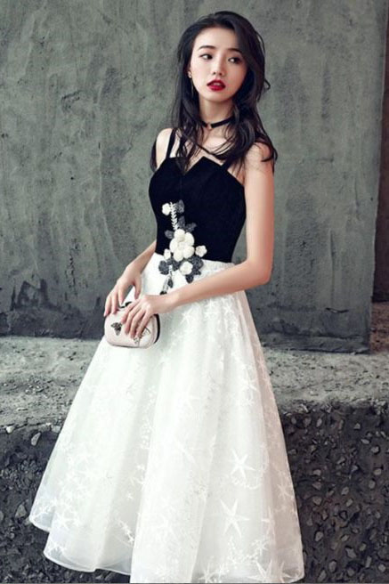 Cute Homecoming Dresses,black And White Homecoming Dresses,short Prom Dress,lace Homecoming Dresses Ds450