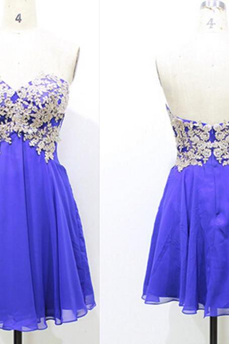 Ivory Lace Blue Empire Waist Short Prom Dress Homecoming Dresses ,Sweetheart Mini Length Short Homecoming Dress, Short Prom Dresses Cocktail Dresses,Wedding Party Gown For Sweet 16 Dresses,Graduation Dresses