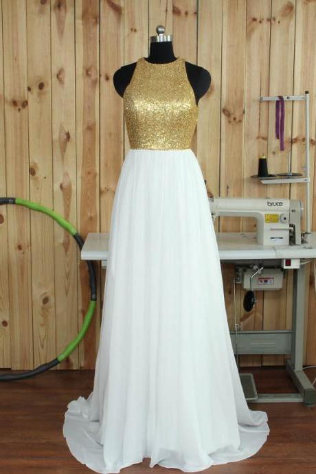 Sequin Prom Dress,long Prom Dress,sexy Evening Dress,white Formal Prom Dress,long Evening Dress,junior Prom Dress,sexy Gold Prom Dress 2017,prom
