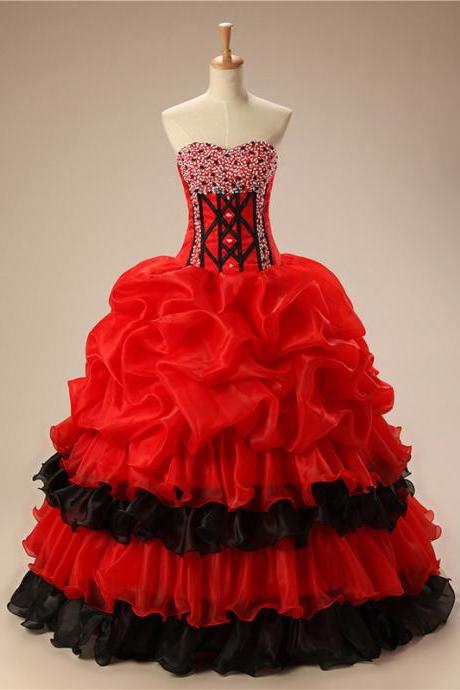 Red Quinceanera Dresses,Sweetheart Quinceanera Dresses,2017 Quinceanera Dresses,Princess Quinceanera Dresses,Beading Quinceanera Dresses,Best Quinceanera Dresses