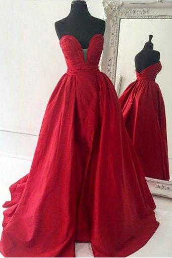 A-Line Prom Dresses,Sweetheart Prom Dresses,Red Porm Dresses,Satin Long Prom/ Dresses,Red Evening Dress,Ball Gown Prom Dresses,Prom Dress
