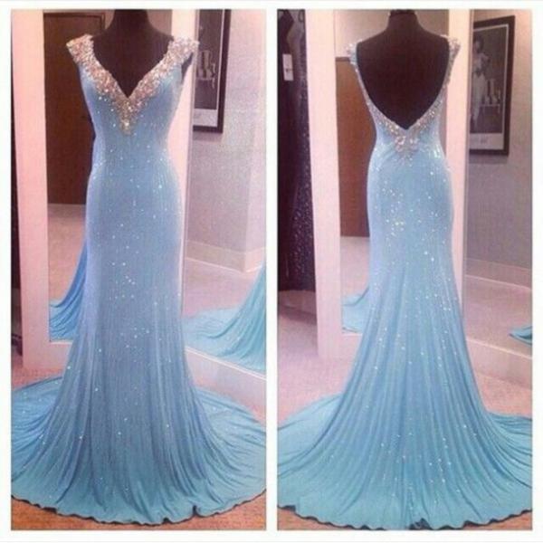 sequin light blue dress
